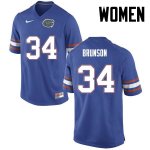 Women's Florida Gators #34 Lacedrick Brunson NCAA Nike Blue Authentic Stitched College Football Jersey AST3862BS